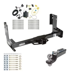 Tow Package For 14-25 Freightliner Mercedes-Benz Sprinter 1500 2500 3500 w/o Factory Step Bumper Trailer Hitch w/ Wiring 2" Drop Mount 2" Ball 2" Receiver