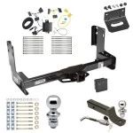 Ultimate Tow Package For 14-25 Freightliner Mercedes-Benz Sprinter 1500 2500 3500 w/o Factory Step Bumper Trailer Hitch w/ Wiring 2" Drop Mount Dual 2" and 1-7/8" Ball Lock Bracket Cover 2" Receiver