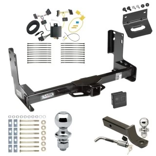 Ultimate Tow Package For 14-25 Freightliner Mercedes-Benz Sprinter 1500 2500 3500 w/o Factory Step Bumper Trailer Hitch w/ Wiring 2" Drop Mount Dual 2" and 1-7/8" Ball Lock Bracket Cover 2" Receiver