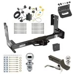 Ultimate Tow Package For 07-13 Mercedes-Benz Freightliner 07-09 Dodge Sprinter 2500 3500 w/o Factory Step Bumper Trailer Hitch w/ Wiring 2" Drop Mount Dual 2" and 1-7/8" Ball Lock Bracket Cover 2" Receiver