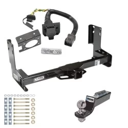 Trailer Hitch Tow Package w/ 7-Way RV Wiring For 07-09 Dodge Freightliner Sprinter 2500 3500 w/o Factory Step Bumper w/ 2" Drop Mount 2" Ball Class 4 2" Receiver