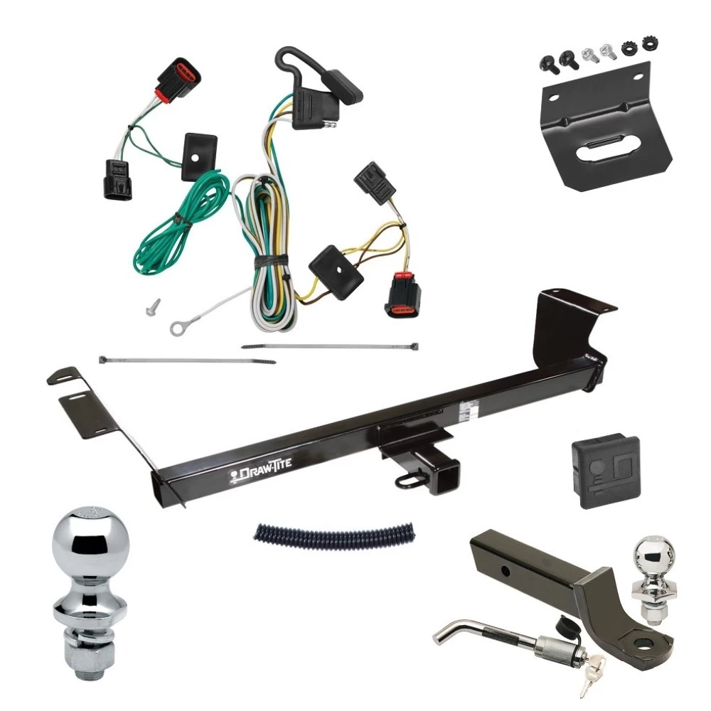 Ultimate Tow Package For 09-12 Volkswagen Routan All Models Trailer Hitch w/ Wiring 2" Drop Mount Dual 2" and 1-7/8" Ball Lock Bracket Cover 2" Receiver