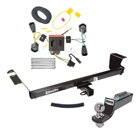 Tow Package For 11-16 Chrysler Town and Country 21-21 Grand Caravan 11-20 Dodge Grand Caravan 12-15 RAM C/V Trailer Hitch w/ Wiring 2" Drop Mount 2" Ball 2" Receiver