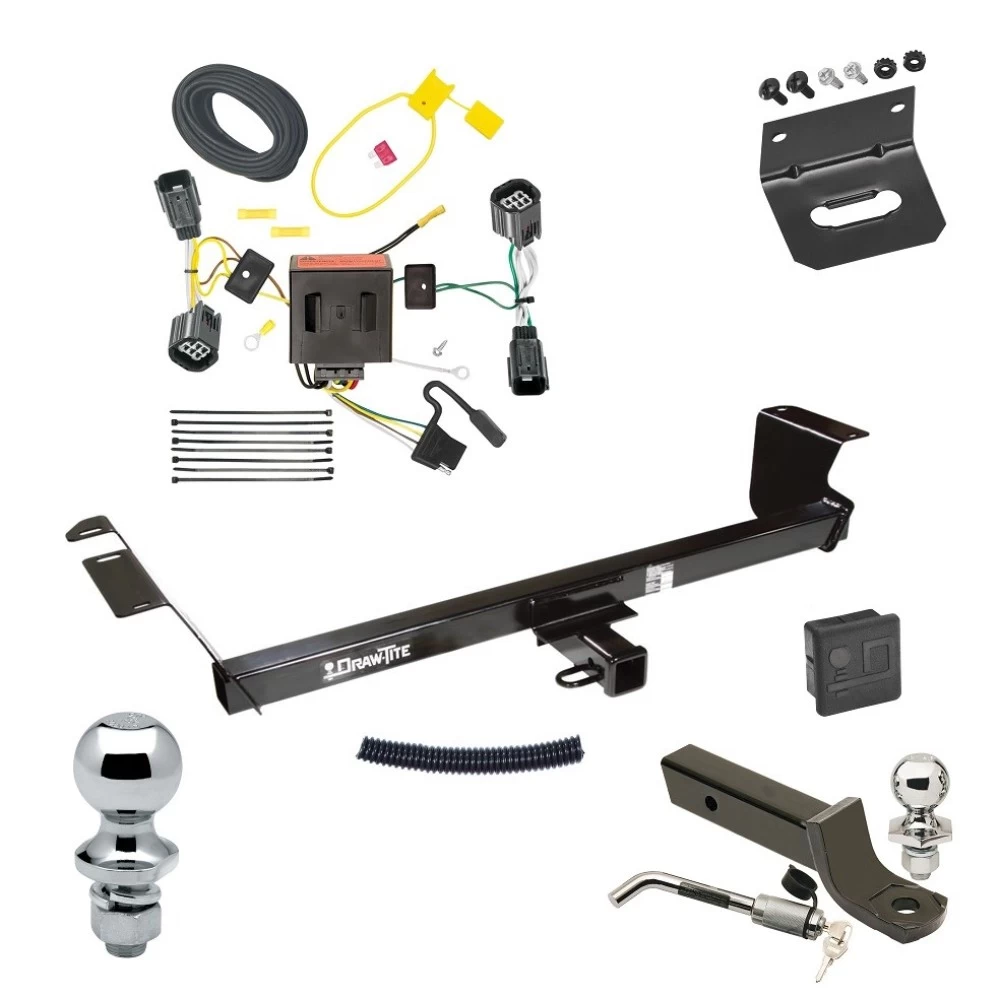 Custom Fit Trailer Hitch Wiring Harness (Plug & Play) 2" Drop Ball-Mount w/ Locking Pin/Clip 2" Chrome Ball 4-Flat Mounting Bracket 1-7/8" Chrome Ball Rubber Hitch Plug Cover Installation Hardware Installation Instructions 75579 118534 Ultimate Tow Package For 11-16 Chrysler Town & Country 11-20 Dodge Grand Caravan 12-15 RAM C/V Trailer Hitch w/ Wiring 2" Drop Mount Dual 2" and 1-7/8" Ball Lock Bracket Cover 2" Receiver