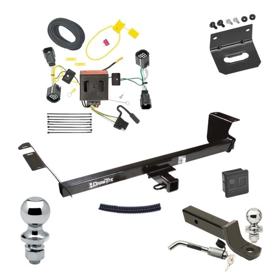 Custom Fit Trailer Hitch Wiring Harness (Plug & Play) 2" Drop Ball-Mount w/ Locking Pin/Clip 2" Chrome Ball 4-Flat Mounting Bracket 1-7/8" Chrome Ball Rubber Hitch Plug Cover Installation Hardware Installation Instructions 75579 118534 Ultimate Tow Package For 11-16 Chrysler Town & Country 11-20 Dodge Grand Caravan 12-15 RAM C/V Trailer Hitch w/ Wiring 2" Drop Mount Dual 2" and 1-7/8" Ball Lock Bracket Cover 2" Receiver