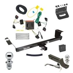 Ultimate Tow Package For 08-10 Chrysler Town and Country Dodge Grand Caravan Trailer Hitch w/ Wiring 2" Drop Mount Dual 2" and 1-7/8" Ball Lock Bracket Cover 2" Receiver