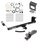 Trailer Hitch Tow Package w/ 7-Way RV Wiring For 11-16 Chrysler Town and Country 21-21 Grand Caravan 11-20 Dodge Grand Caravan 12-15 RAM C/V w/ 2" Drop Mount 2" Ball Class 3 2" Receiver