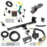 Trailer Hitch Tow Package w/ 7-Way RV Wiring For 08-10 Chrysler Town and Country Dodge Grand Caravan w/ 2" Drop Mount 2" Ball Class 3 2" Receiver