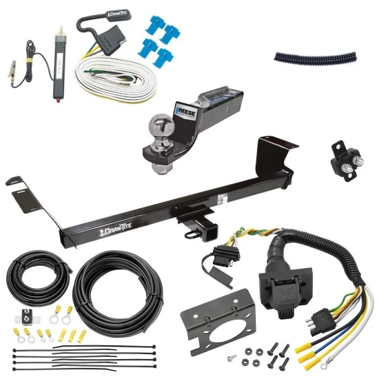 Trailer Hitch Tow Package w/ 7-Way RV Wiring For 13-14 Volkswagen Routan All Models w/ 2" Drop Mount 2" Ball Class 3 2" Receiver