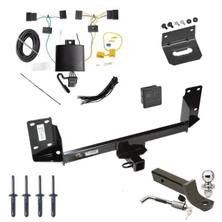 Ultimate Tow Package For 15-18 BMW X5 All Models Trailer Hitch w/ Wiring 2" Drop Mount Dual 2" and 1-7/8" Ball Lock Bracket Cover 2" Receiver