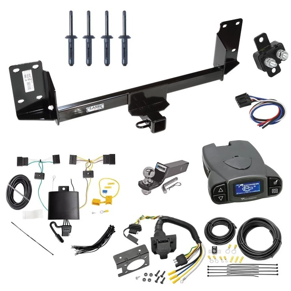 Trailer Hitch Tow Package Prodigy P3 Brake Control For 15-18 BMW X5 All Models w/ 7-Way RV Wiring 2" Drop Mount 2" Ball Class 4 2" Receiver Draw-Tite Tekonsha