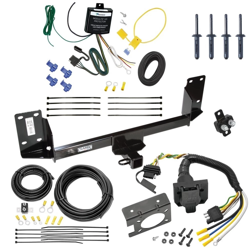 Trailer Hitch w/ 7-Way RV Wiring For 07-14 BMW X5 All Models Class 4 2" Receiver