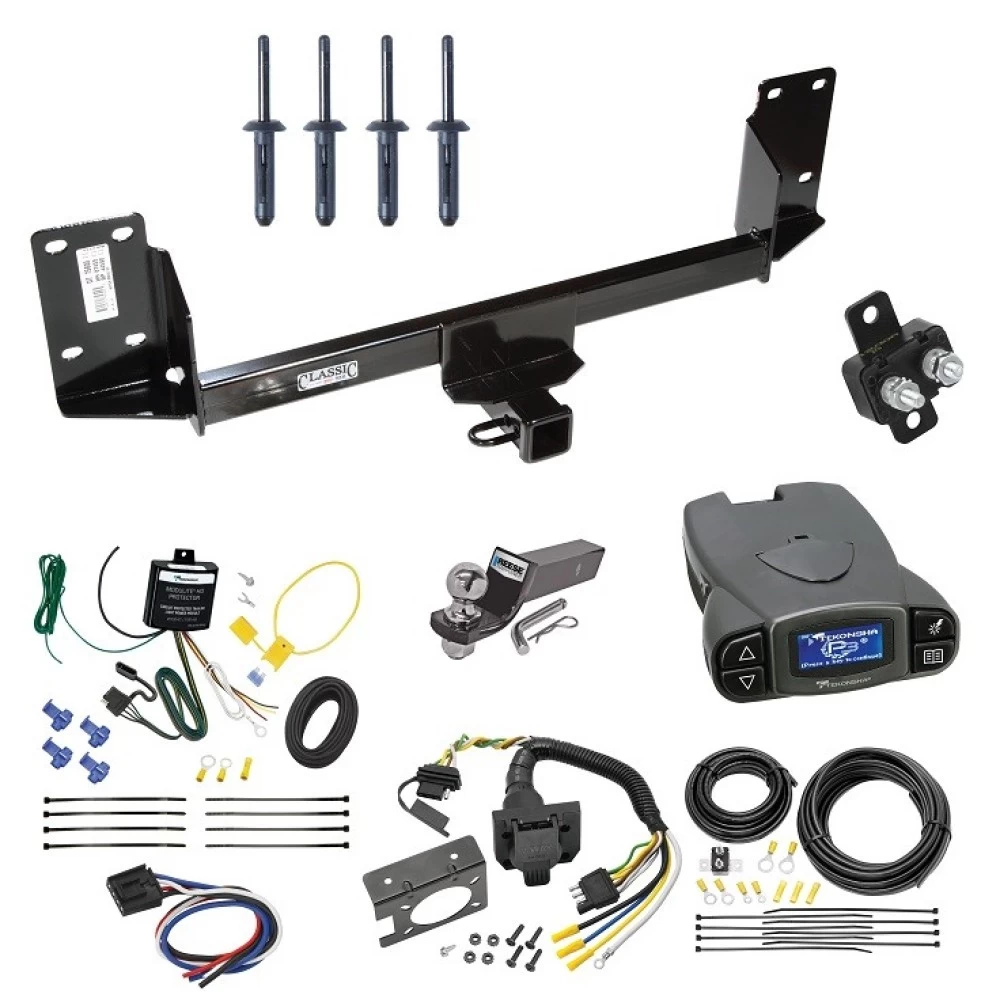 Trailer Hitch Tow Package Prodigy P3 Brake Control For 07-14 BMW X5 All Models w/ 7-Way RV Wiring 2" Drop Mount 2" Ball Class 4 2" Receiver Draw-Tite Tekonsha