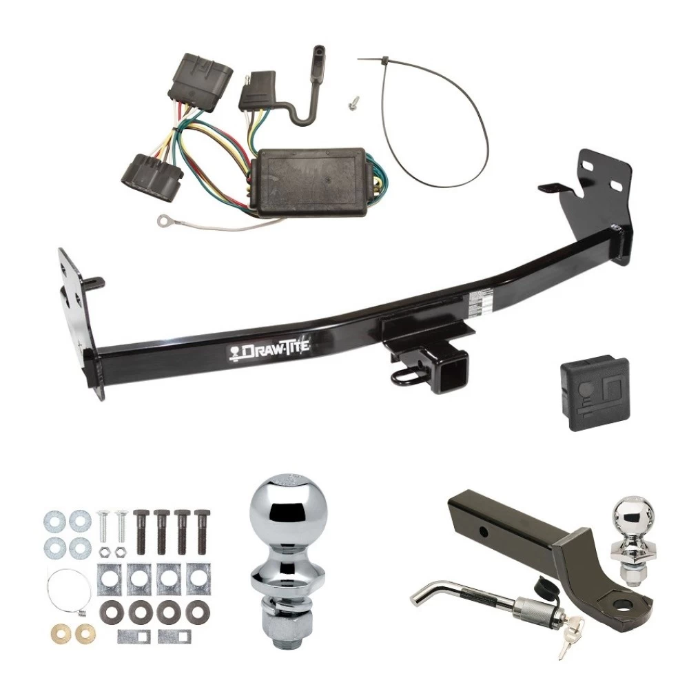 Ultimate Tow Package For 04-12 Chevrolet Colorado GMC Canyon 06-08 Isuzu I-Series Pickup Trailer Hitch w/ Wiring 2" Drop Mount Dual 2" and 1-7/8" Ball Lock Bracket Cover 2" Receiver