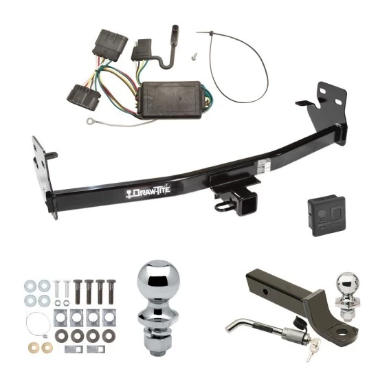 Ultimate Tow Package For 04-12 Chevrolet Colorado GMC Canyon 06-08 Isuzu I-Series Pickup Trailer Hitch w/ Wiring 2" Drop Mount Dual 2" and 1-7/8" Ball Lock Bracket Cover 2" Receiver