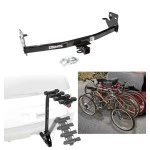 Trailer Hitch w/ 4 Bike Rack For 04-12 Chevy Colorado GMC Canyon 06-08 Isuzu I-Series Pickup Approved for Recreational & Offroad Use Carrier for Adult Woman or Child Bicycles Foldable