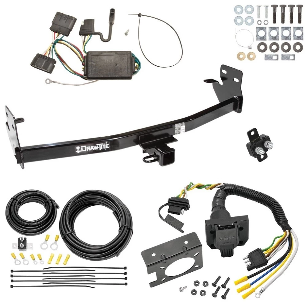 Trailer Hitch w/ 7-Way RV Wiring For 04-12 Chevrolet Colorado GMC Canyon 06-08 Isuzu I-Series Pickup Class 4 2" Receiver