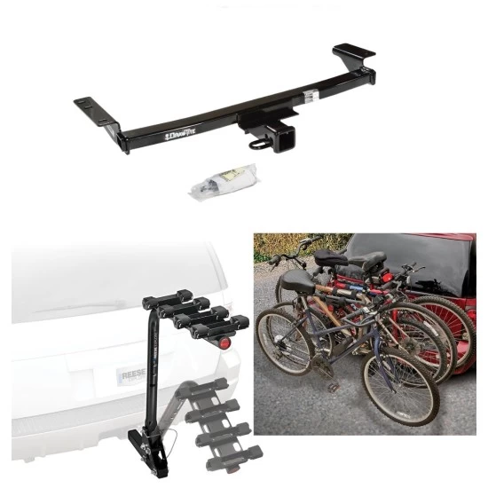 Trailer Hitch w/ 4 Bike Rack For 09-14 Nissan Murano 11-14 Except CrossCabriolet Approved for Recreational & Offroad Use Carrier for Adult Woman or Child Bicycles Foldable