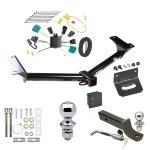 Ultimate Tow Package For 09-09 Dodge Journey All Models Trailer Hitch w/ Wiring 2" Drop Mount Dual 2" and 1-7/8" Ball Lock Bracket Cover 2" Receiver