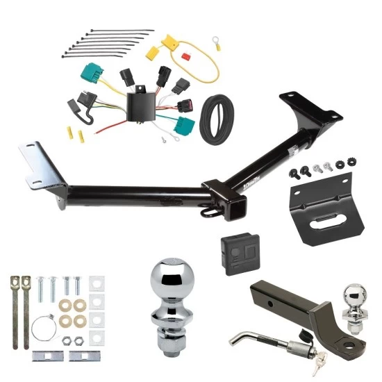 Ultimate Tow Package For 09-09 Dodge Journey All Models Trailer Hitch w/ Wiring 2" Drop Mount Dual 2" and 1-7/8" Ball Lock Bracket Cover 2" Receiver