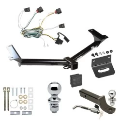 Ultimate Tow Package For 10-10 Dodge Journey All Models Trailer Hitch w/ Wiring 2" Drop Mount Dual 2" and 1-7/8" Ball Lock Bracket Cover 2" Receiver