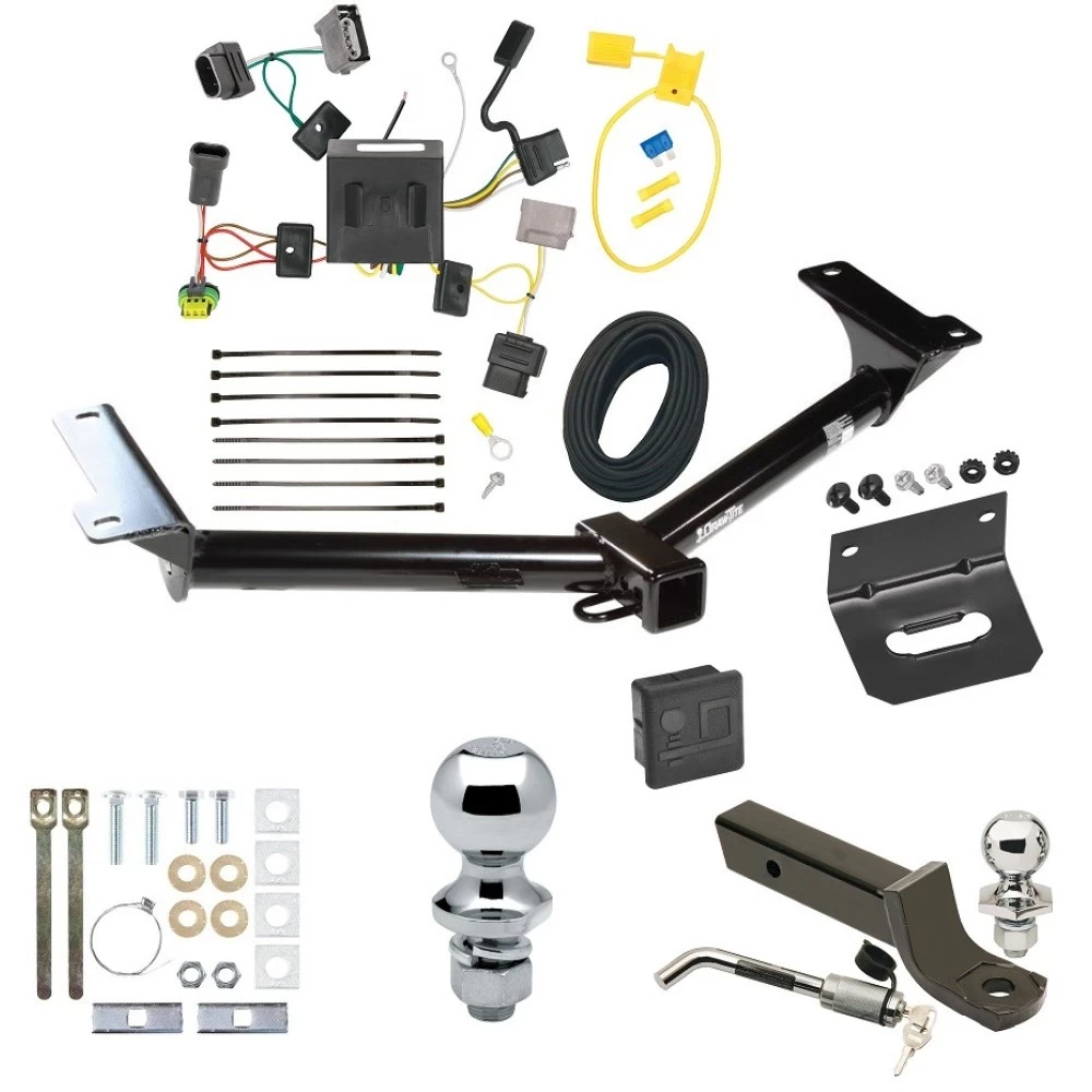 Ultimate Tow Package For 11-20 Dodge Journey w/ LED Taillights Trailer Hitch w/ Wiring 2" Drop Mount Dual 2" and 1-7/8" Ball Lock Bracket Cover 2" Receiver