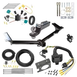 Trailer Hitch Tow Package w/ 7-Way RV Wiring For 09-09 Dodge Journey All Models w/ 2" Drop Mount 2" Ball Class 3 2" Receiver