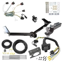 Trailer Hitch Tow Package w/ 7-Way RV Wiring For 10-10 Dodge Journey All Models w/ 2" Drop Mount 2" Ball Class 3 2" Receiver