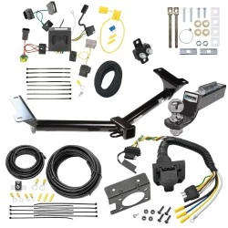 Trailer Hitch Tow Package w/ 7-Way RV Wiring For 11-20 Dodge Journey w/ LED Taillights w/ 2" Drop Mount 2" Ball Class 3 2" Receiver