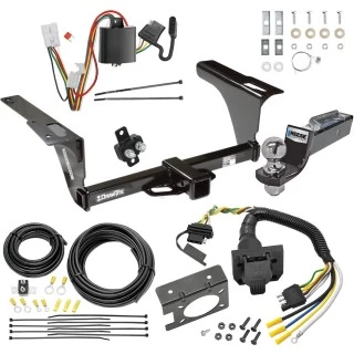 Trailer Hitch Tow Package w/ 7-Way RV Wiring For 10-19 Subaru Outback Wagon w/ 2" Drop Mount 2" Ball Class 3 2" Receiver 