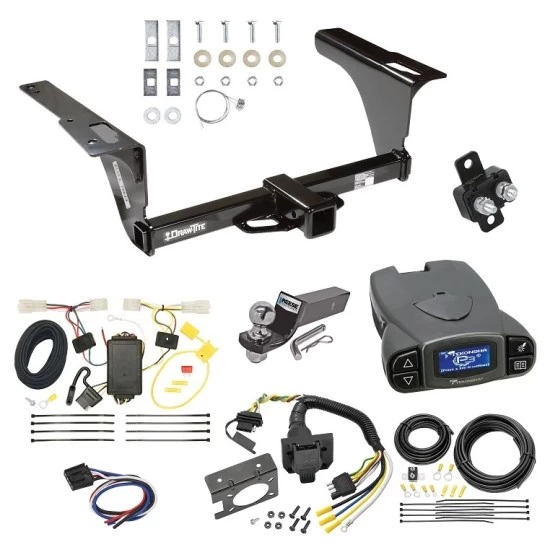 Trailer Hitch Tow Package Prodigy P3 Brake Control For 10-14 Subaru Legacy All Models w/ 7-Way RV Wiring 2" Drop Mount 2" Ball Class 3 2" Receiver Draw-Tite Tekonsha