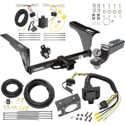Trailer Hitch Tow Package w/ 7-Way RV Wiring For 10-14 Subaru Legacy All Models w/ 2" Drop Mount 2" Ball Class 3 2" Receiver