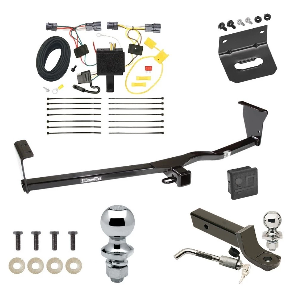 Ultimate Tow Package For 11-13 KIA Sorento 4 Cyl. Trailer Hitch w/ Wiring 2" Drop Mount Dual 2" and 1-7/8" Ball Lock Bracket Cover 2" Receiver