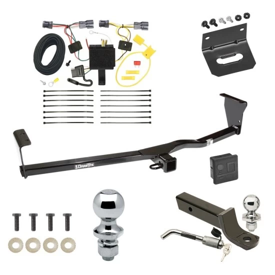 Ultimate Tow Package For 11-13 KIA Sorento 4 Cyl. Trailer Hitch w/ Wiring 2" Drop Mount Dual 2" and 1-7/8" Ball Lock Bracket Cover 2" Receiver