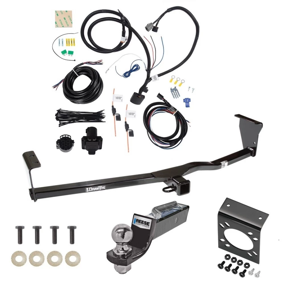 Trailer Hitch Tow Package w/ 7-Way RV Wiring For 11-13 KIA Sorento V6 Models w/ 2" Drop Mount 2" Ball Class 3 2" Receiver