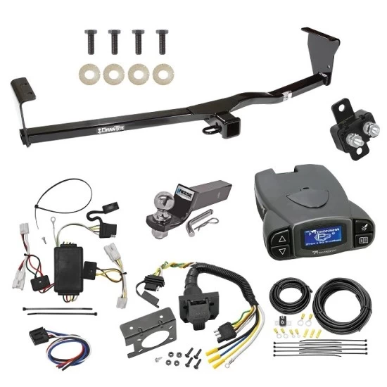 Trailer Hitch Tow Package Prodigy P3 Brake Control For 10-12 Hyundai Santa Fe w/o Factory Tow PKG w/ 7-Way RV Wiring 2" Drop Mount 2" Ball Class 3 2" Receiver Draw-Tite Tekonsha