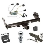 Ultimate Tow Package For 11-13 Jeep Grand Cherokee Trailer Hitch w/ Wiring 2" Drop Mount Dual 2" and 1-7/8" Ball Lock Bracket Cover 2" Receiver