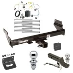 Ultimate Tow Package For 14-21 Jeep Grand Cherokee 22-22 WK Trailer Hitch w/ Wiring 2" Drop Mount Dual 2" and 1-7/8" Ball Lock Bracket Cover 2" Receiver