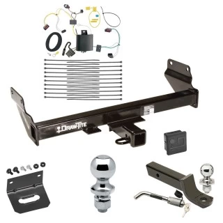 Ultimate Tow Package For 14-21 Jeep Grand Cherokee 22-22 WK Trailer Hitch w/ Wiring 2" Drop Mount Dual 2" and 1-7/8" Ball Lock Bracket Cover 2" Receiver