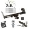 Ultimate Tow Package For 14-21 Jeep Grand Cherokee 22-22 WK Trailer Hitch w/ Wiring 2" Drop Mount Dual 2" and 1-7/8" Ball Lock Bracket Cover 2" Receiver