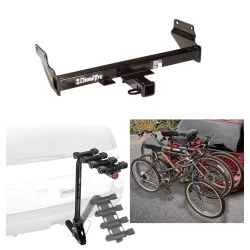 Trailer Hitch w/ 4 Bike Rack For 11-21 Jeep Grand Cherokee Except EcoDiesel 2022 WK Approved for Recreational & Offroad Use Carrier for Adult Woman or Child Bicycles Foldable