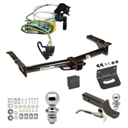Ultimate Tow Package For 95-03 Ford Econoline Van All Exc Shuttle Bus Trailer Hitch w/ Wiring 2" Drop Mount Dual 2" and 1-7/8" Ball Lock Bracket Cover 2" Receiver