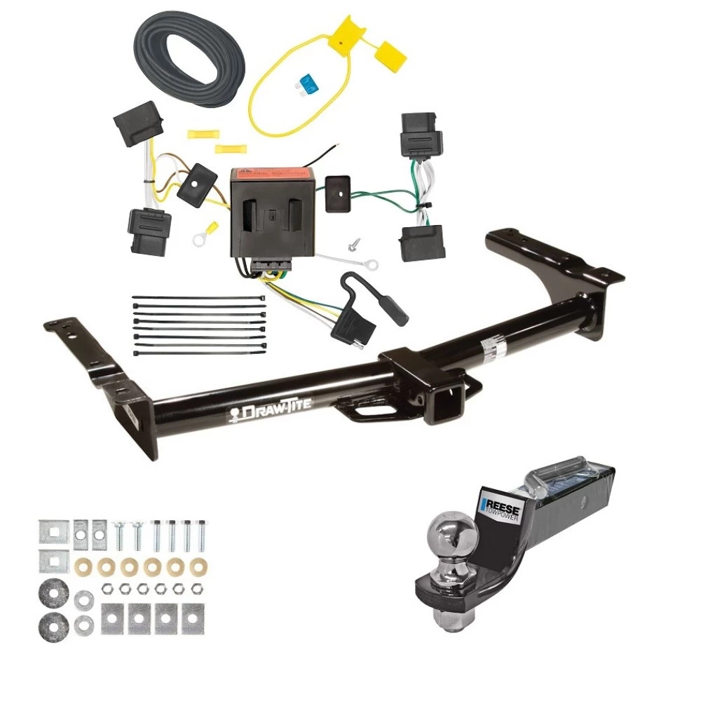 Tow Package For 08-14 Ford Econoline Van All Exc Shuttle Bus Trailer Hitch w/ Wiring 2" Drop Mount 2" Ball 2" Receiver