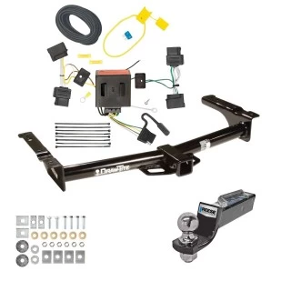 Tow Package For 08-14 Ford Econoline Van All Exc Shuttle Bus Trailer Hitch w/ Wiring 2" Drop Mount 2" Ball 2" Receiver