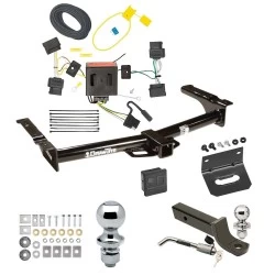 Ultimate Tow Package For 08-14 Ford Econoline Van All Exc Shuttle Bus Trailer Hitch w/ Wiring 2" Drop Mount Dual 2" and 1-7/8" Ball Lock Bracket Cover 2" Receiver
