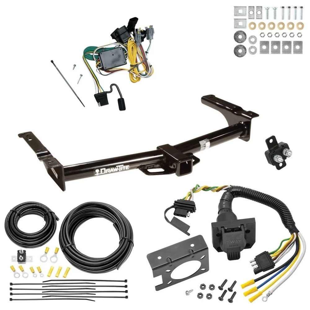 Trailer Hitch w/ 7-Way RV Wiring For 92-94 Ford Econoline Van All Exc Shuttle Bus Class 4 2" Receiver