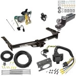 Trailer Hitch Tow Package w/ 7-Way RV Wiring For 92-94 Ford Econoline Van All Exc Shuttle Bus w/ 2" Drop Mount 2" Ball Class 4 2" Receiver