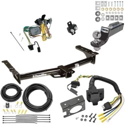 Trailer Hitch Tow Package w/ 7-Way RV Wiring For 92-94 Ford Econoline Van All Exc Shuttle Bus w/ 2" Drop Mount 2" Ball Class 4 2" Receiver