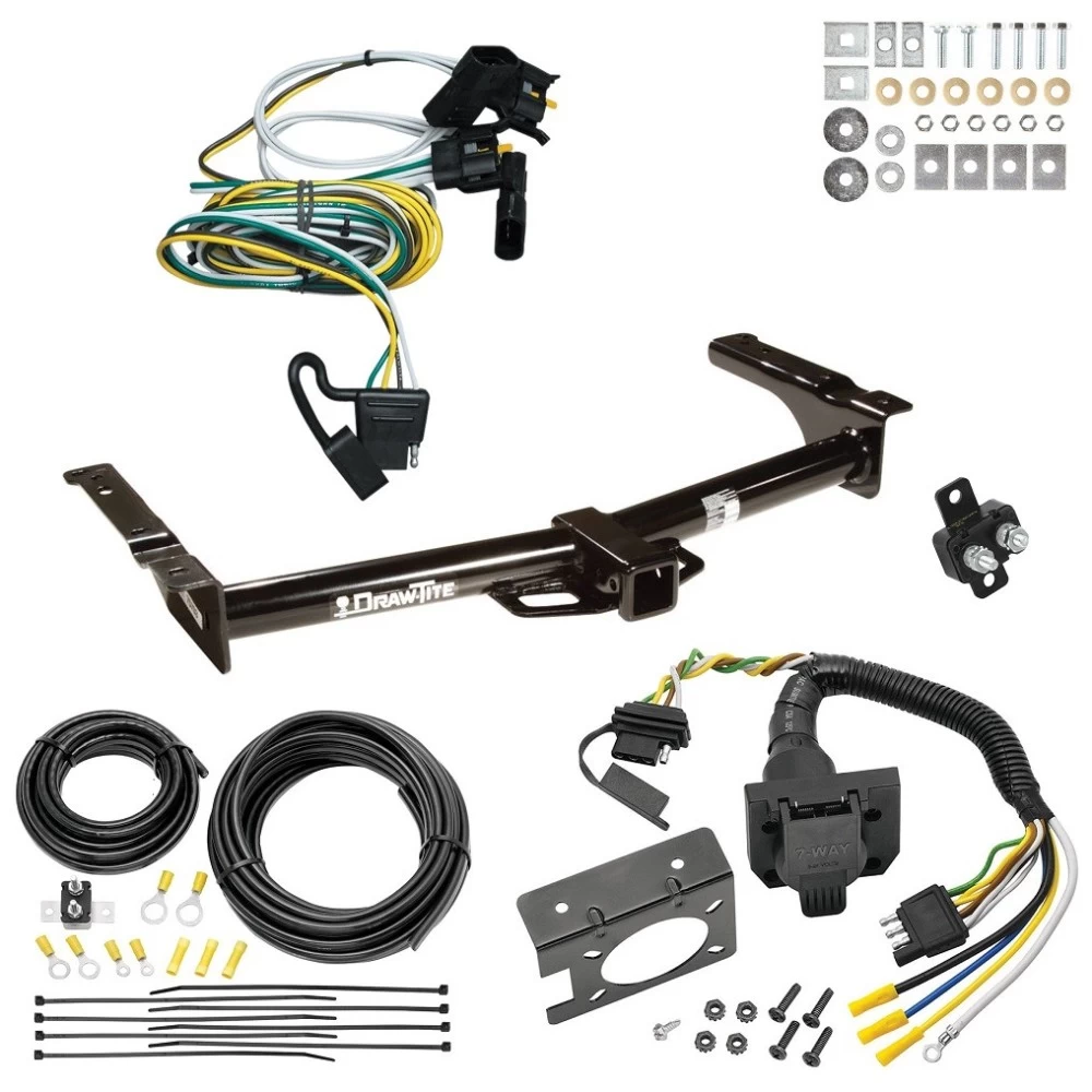 Trailer Hitch w/ 7-Way RV Wiring For 95-03 Ford Econoline Van All Exc Shuttle Bus Class 4 2" Receiver