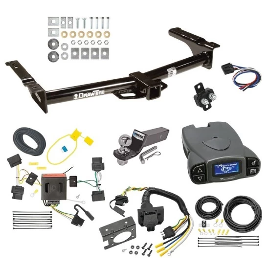 Trailer Hitch Tow Package Prodigy P3 Brake Control For 08-14 Ford Econoline Van All Exc Shuttle Bus w/ 7-Way RV Wiring 2" Drop Mount 2" Ball Class 4 2" Receiver Draw-Tite Tekonsha